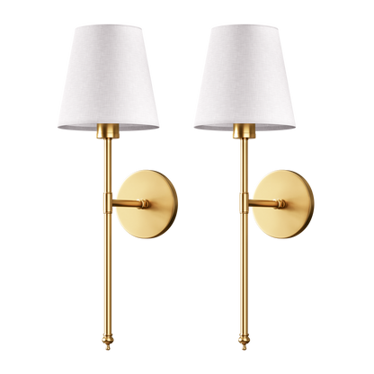 Wireless Wall Sconces, Set of 2, Three Finishes