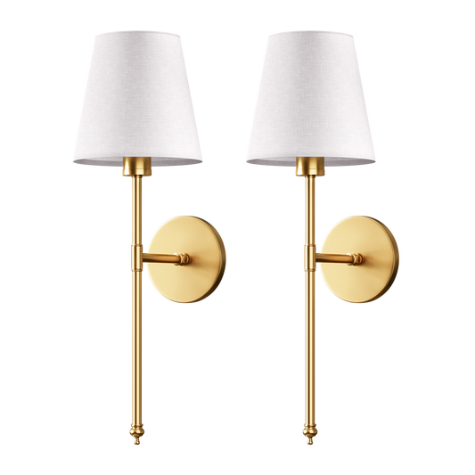 Wireless Wall Sconces, Set of 2, Three Finishes