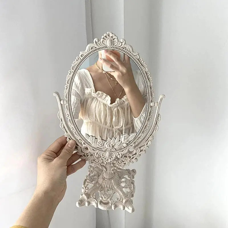 Ornate Tabletop Vanity Mirror, Double Sided