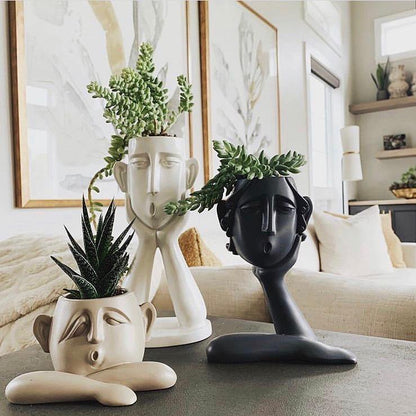 Face Planter Sculpture Trio in Resin with Drainage, view 4