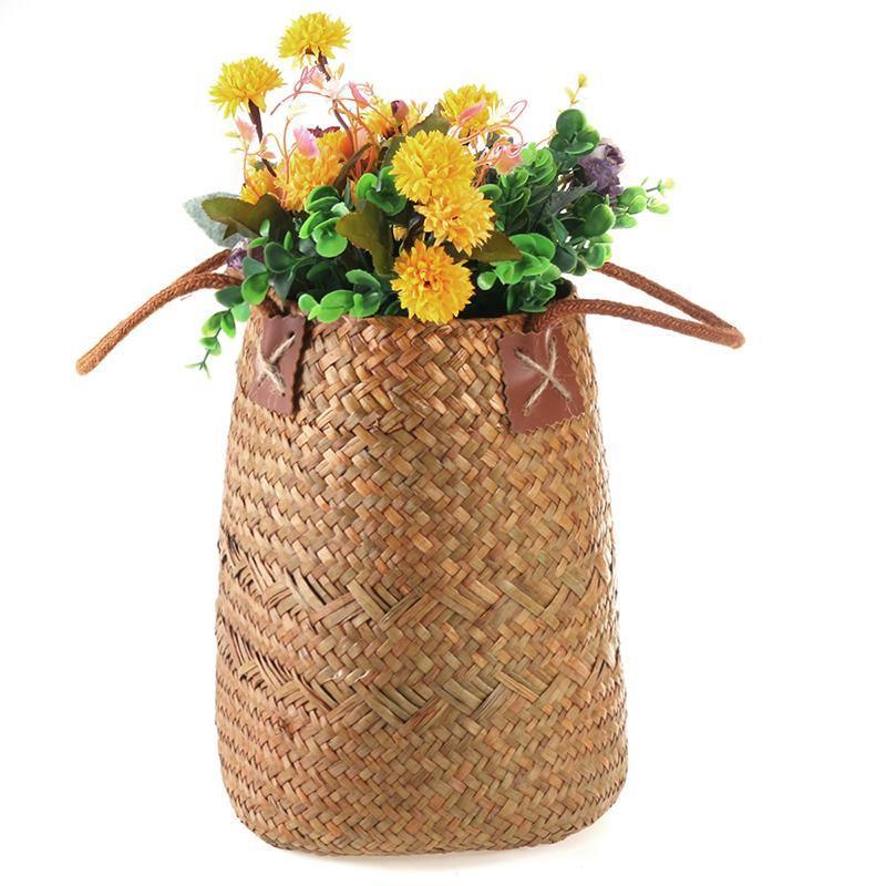 Seagrass Storage Bins with Rope Handles, view 5