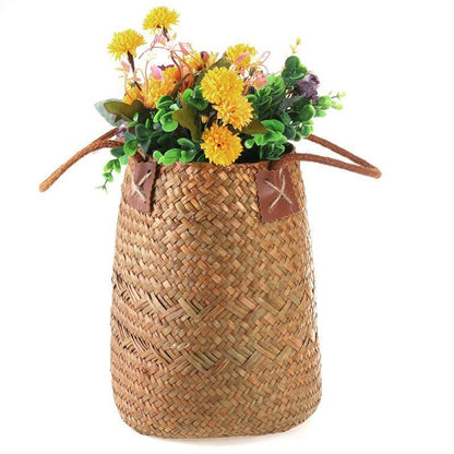 Seagrass Storage Bins with Rope Handles, view 5