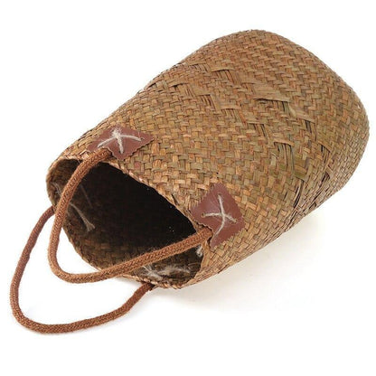 Seagrass Storage Bins with Rope Handles, view 7