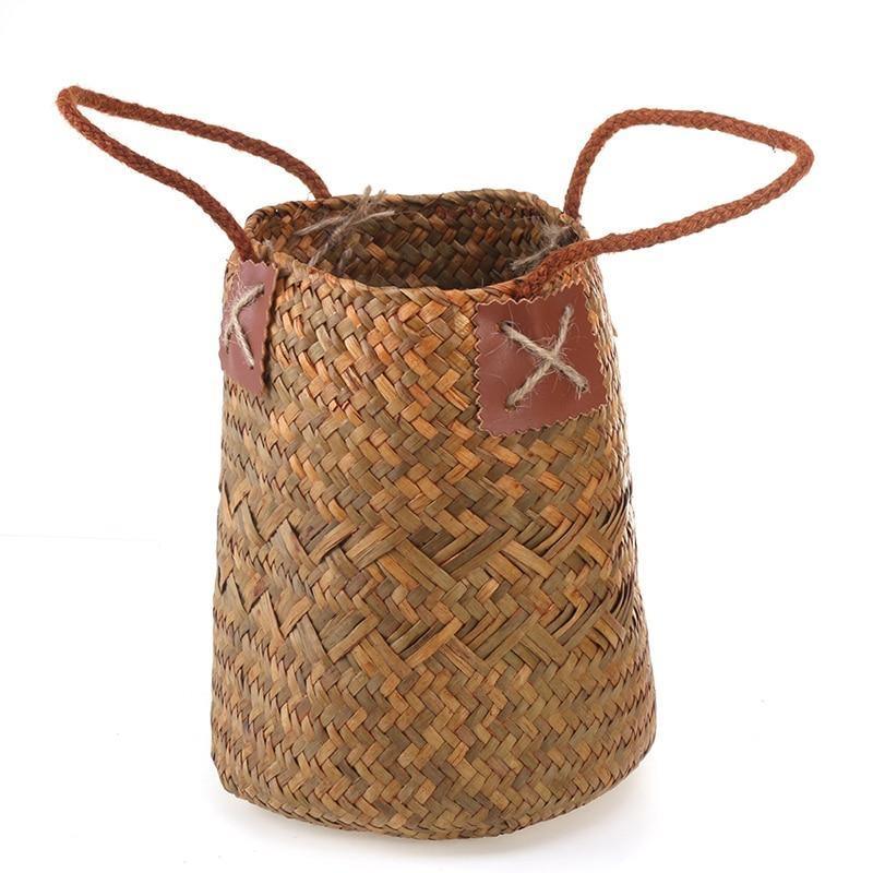 Seagrass Storage Bins with Rope Handles, view 6