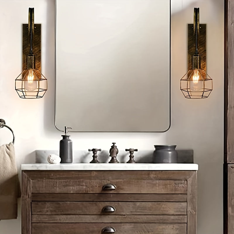 Pulley Wall Sconce with Cage Shade, Antique Metal, view 13