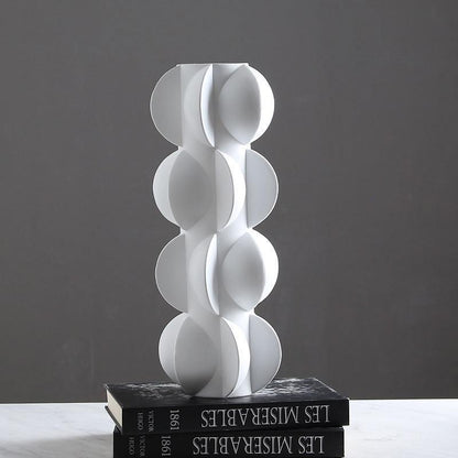 Abstract Petal Resin Vase in Black or White, view 4