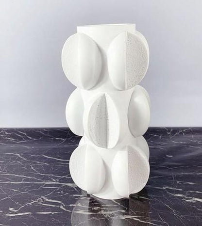 Abstract Petal Resin Vase in Black or White, view 6
