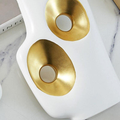 Gold and White Abstract Vases, Three Sizes or a Set, view 2