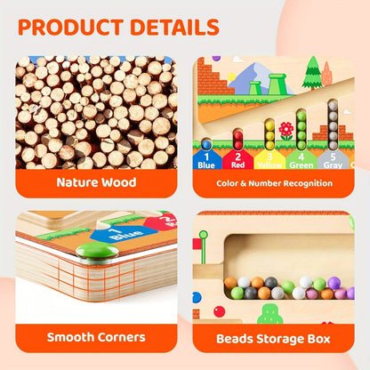 Wooden Magnetic Maze Board for Colors and Counting, view 6