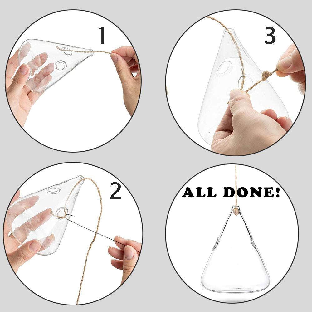 Hanging Glass Terrarium Vases, Set of 3, view 8