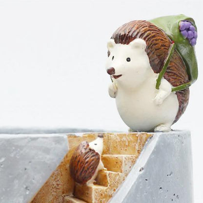 Animal Burrow Planter Pot in Resin, Hedgehog or Rabbit, view 5