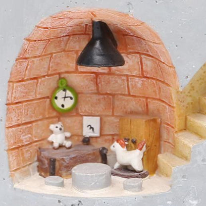 Animal Burrow Planter Pot in Resin, Hedgehog or Rabbit, view 6