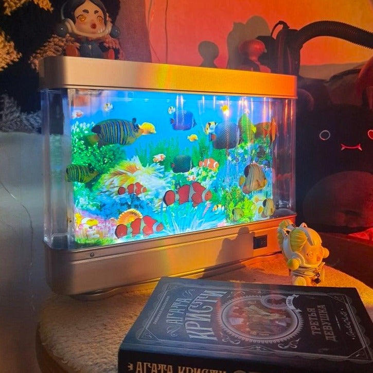 Retro Moving Aquarium Lamp with LED, 11.8 in Wide, view 4
