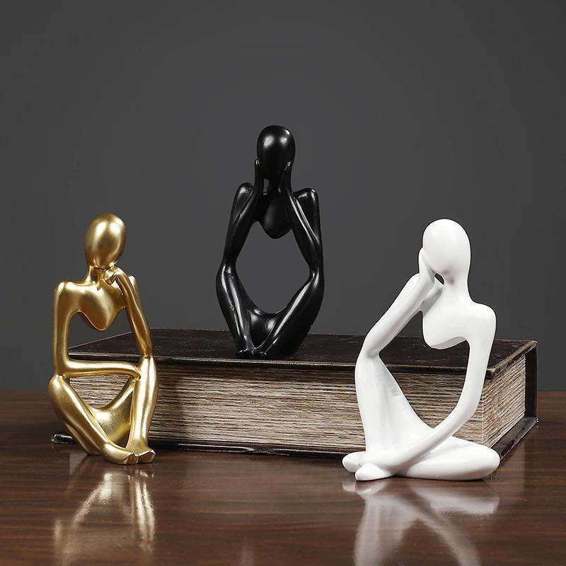 Abstract Thinker Resin Figurine, 5.1 in Tall, view 5