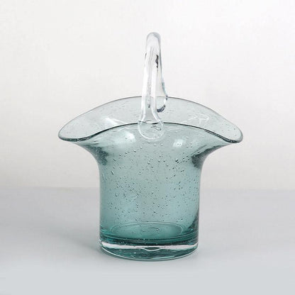 Handmade Glass Bag and Basket Vase, Four Shapes, view 14