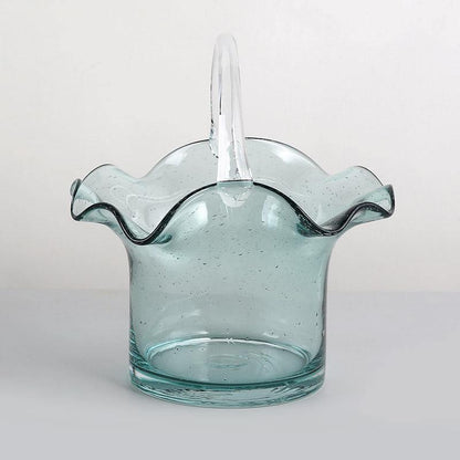 Handmade Glass Bag and Basket Vase, Four Shapes, view 16