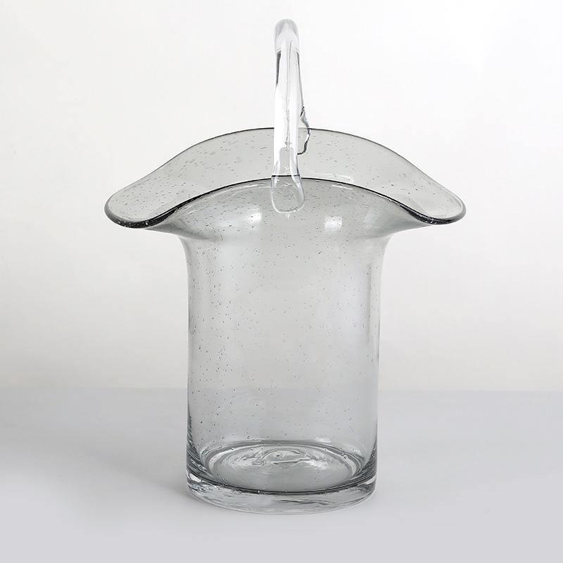 Handmade Glass Bag and Basket Vase, Four Shapes, view 17