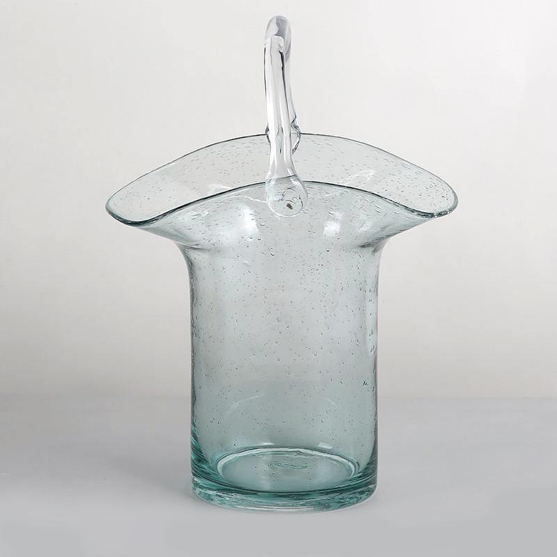 Handmade Glass Bag and Basket Vase, Four Shapes, view 11