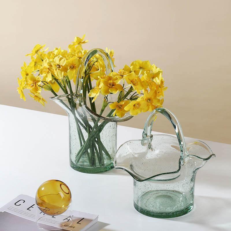 Handmade Glass Bag and Basket Vase, Four Shapes, view 6
