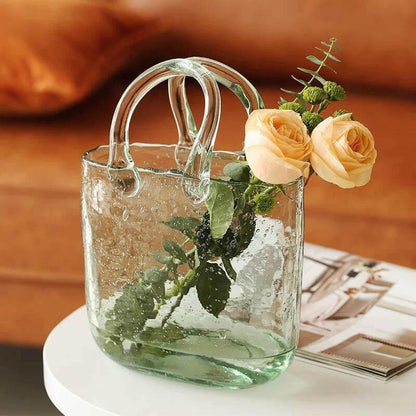 Handmade Glass Bag and Basket Vase, Four Shapes, view 2