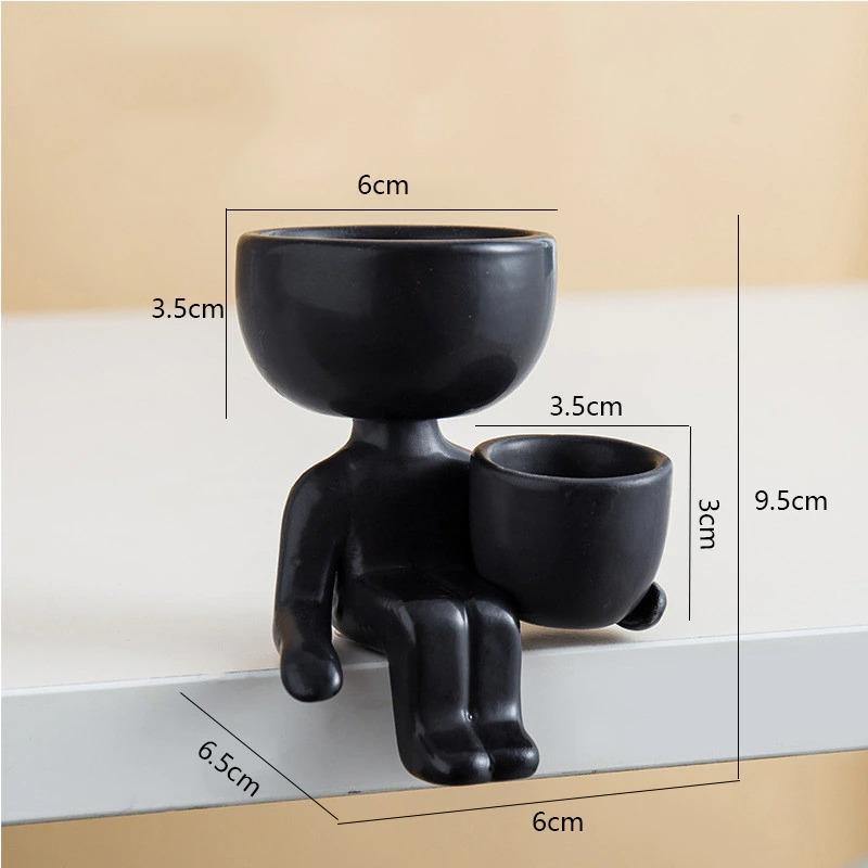Little Person Ceramic Succulent Planter, Six Poses, view 30