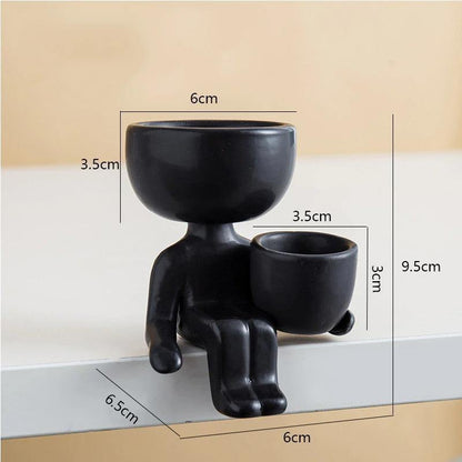 Little Person Ceramic Succulent Planter, Six Poses, view 30