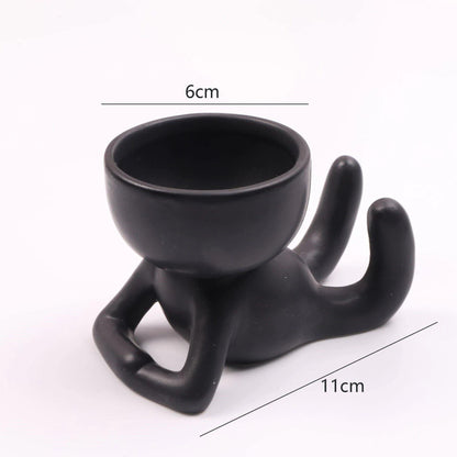 Little Person Ceramic Succulent Planter, Six Poses, view 42