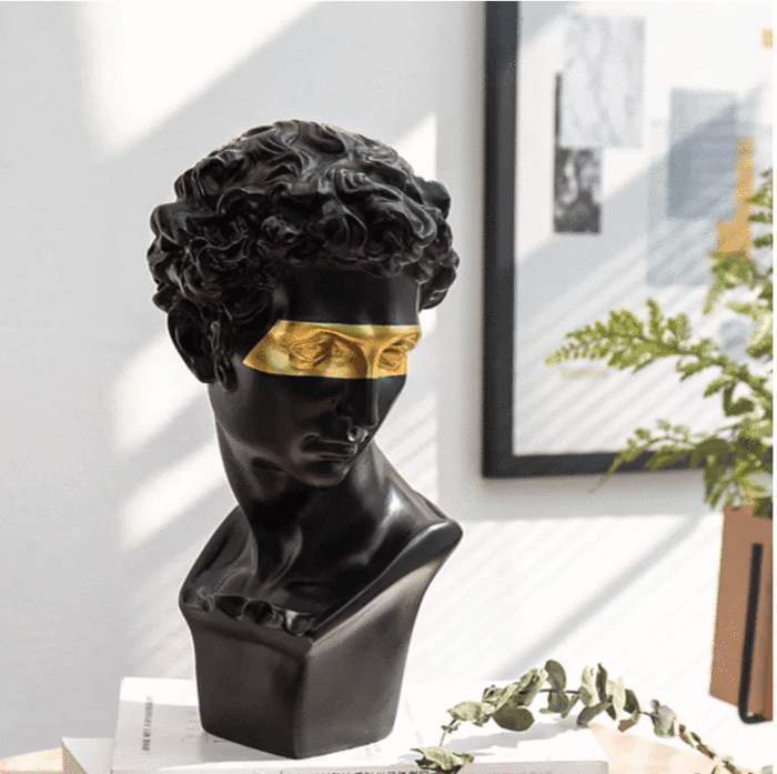 David Bust Statue with Gold Accent, White or Black, view 11