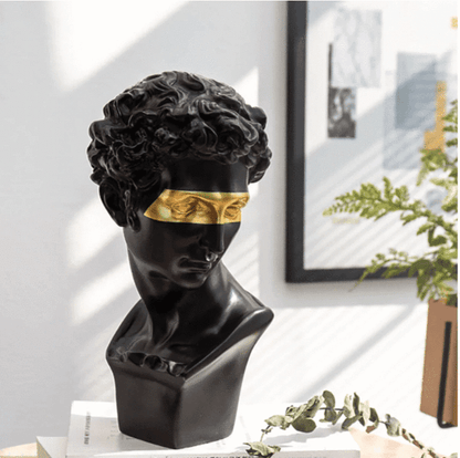 David Bust Statue with Gold Accent, White or Black, view 11