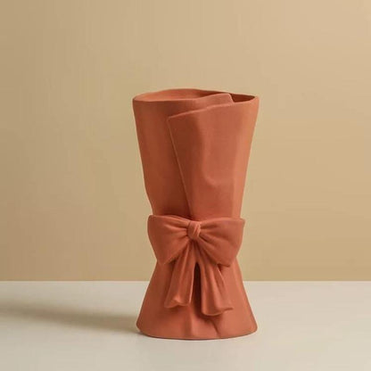 Bowknot Relief Porcelain Vase, Three Colors, view 11