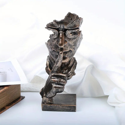 Abstract Face Sculptures on Black Bases, Single or Set, view 3