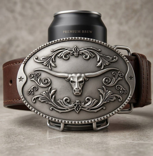 Belt Buckle Drink Holder for Cans and Bottles