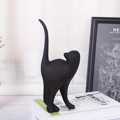 Minimalist Resin Cat Figurine, Two Poses