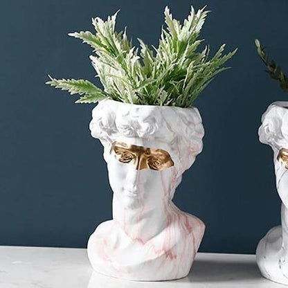 Ceramic David Head Planter and Vase, 9.45 in Tall, view 13