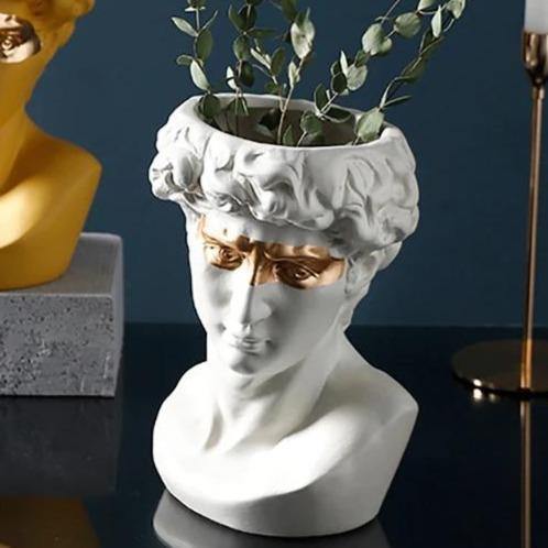 Ceramic David Head Planter and Vase, 9.45 in Tall, view 16