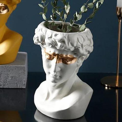 Ceramic David Head Planter and Vase, 9.45 in Tall, view 16