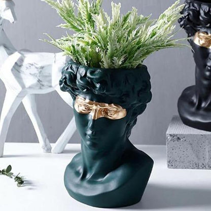 Ceramic David Head Planter and Vase, 9.45 in Tall, view 11