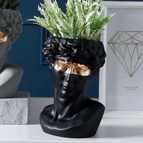 Ceramic David Head Planter and Vase, 9.45 in Tall, view 9