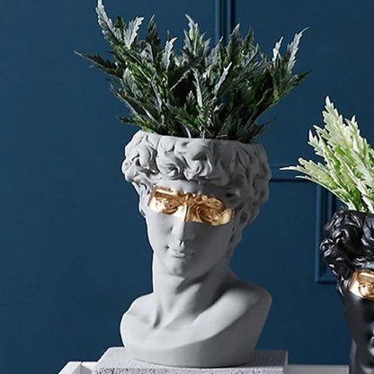 Ceramic David Head Planter and Vase, 9.45 in Tall, view 8