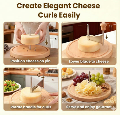 Swiss Style Cheese Curler with Wooden Base, view 5