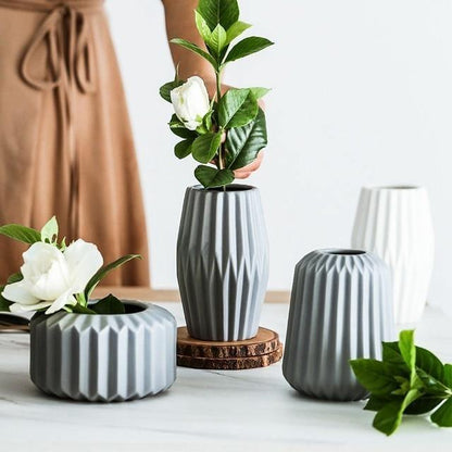 Tabletop Ceramic Vases, Three Shapes in Five Colors, view 3