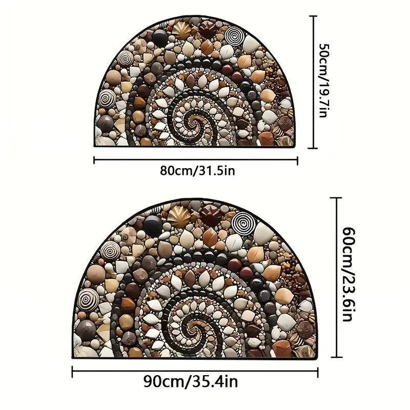 Half Round Pebble Print Doormat, Two Sizes, view 9