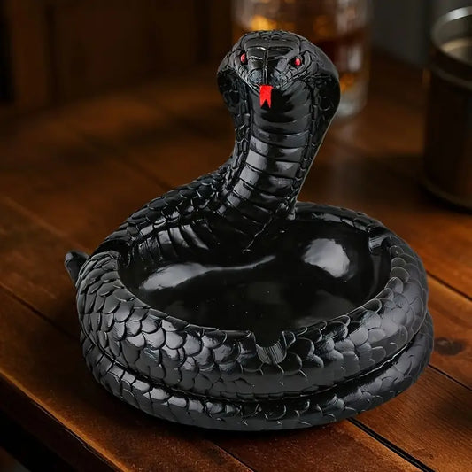 Coiled Cobra Resin Ashtray in Three Painted Finishes, view 2