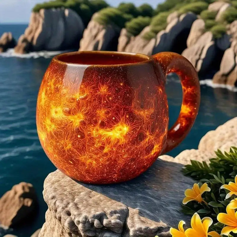 Planet Shaped Ceramic Mug: Earth, Sun, Moon or Saturn, view 3