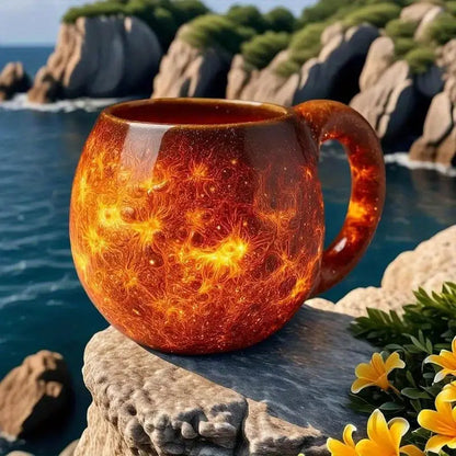 Planet Shaped Ceramic Mug: Earth, Sun, Moon or Saturn, view 3