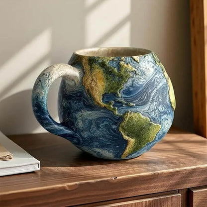 Planet Shaped Ceramic Mug: Earth, Sun, Moon or Saturn, view 7