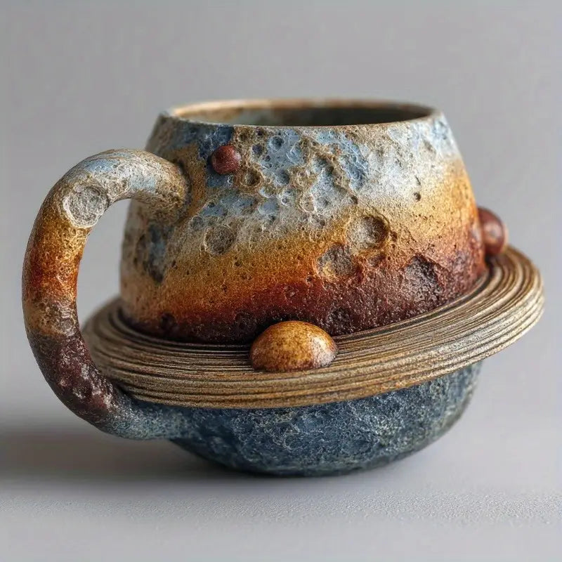 Planet Shaped Ceramic Mug: Earth, Sun, Moon or Saturn, view 5