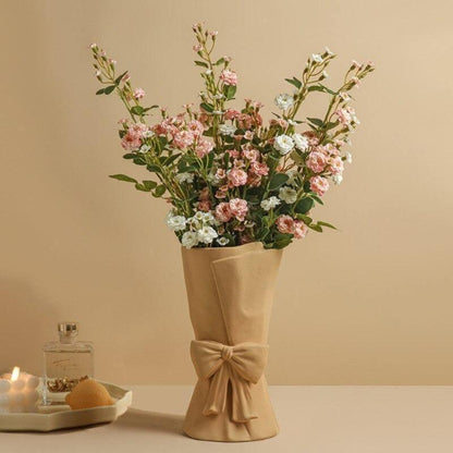 Bowknot Relief Porcelain Vase, Three Colors