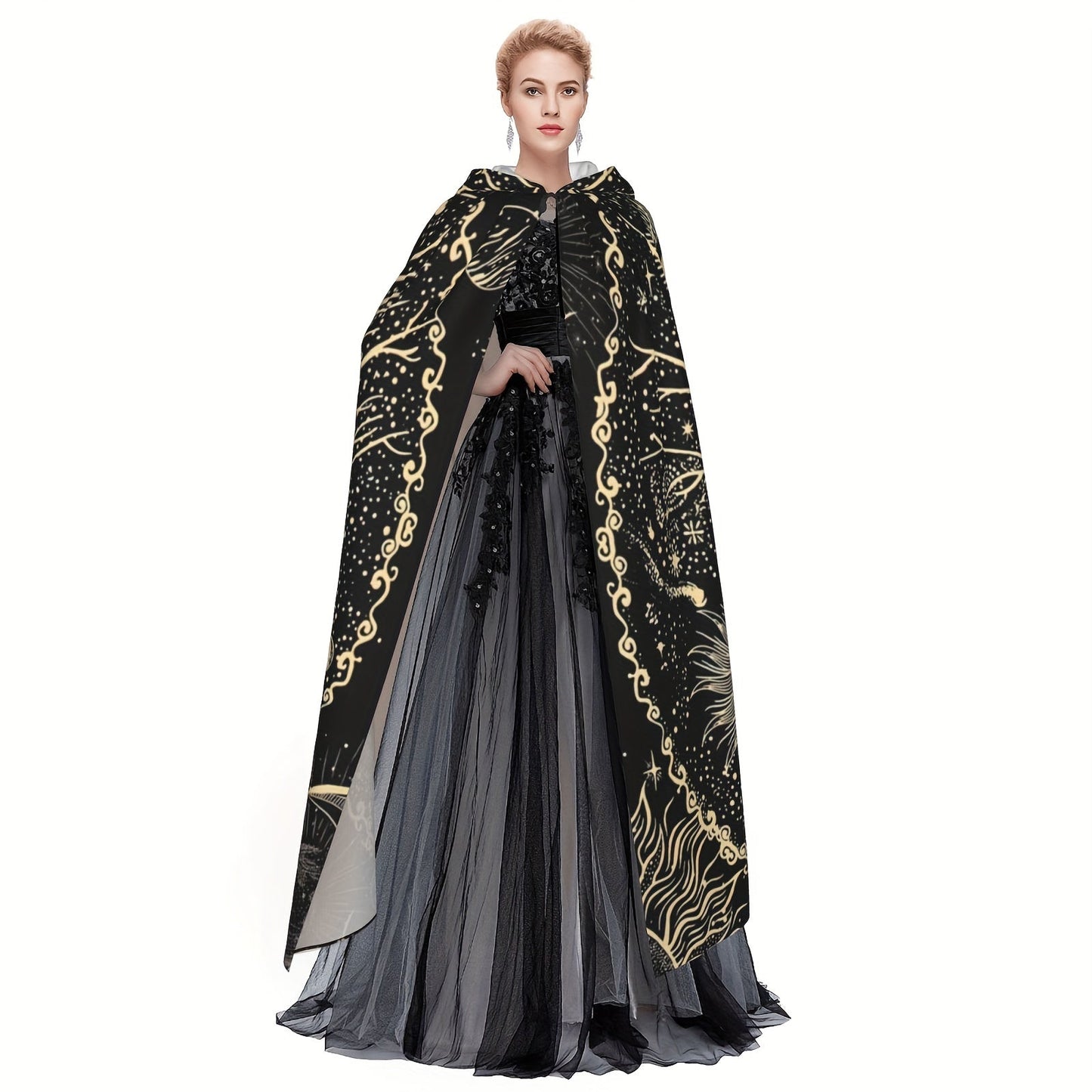 Hooded Tree of Life Celestial Print Cloak, One Size, view 2