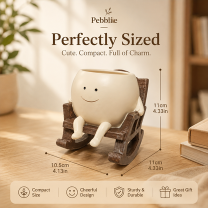 Smiling Face Planter on a Rocking Chair Base, view 7